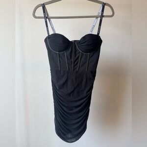 Oh Polly Overload Mesh Bodycon Corset Mini Dress